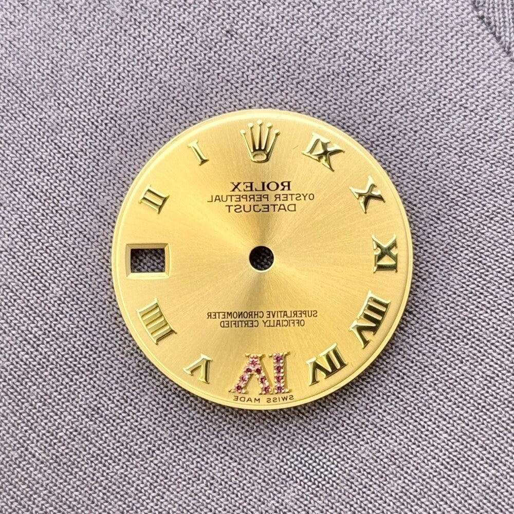 Rolex Datejust Champagne Roman Ruby Diamond Vi Dial Yellow Gold
