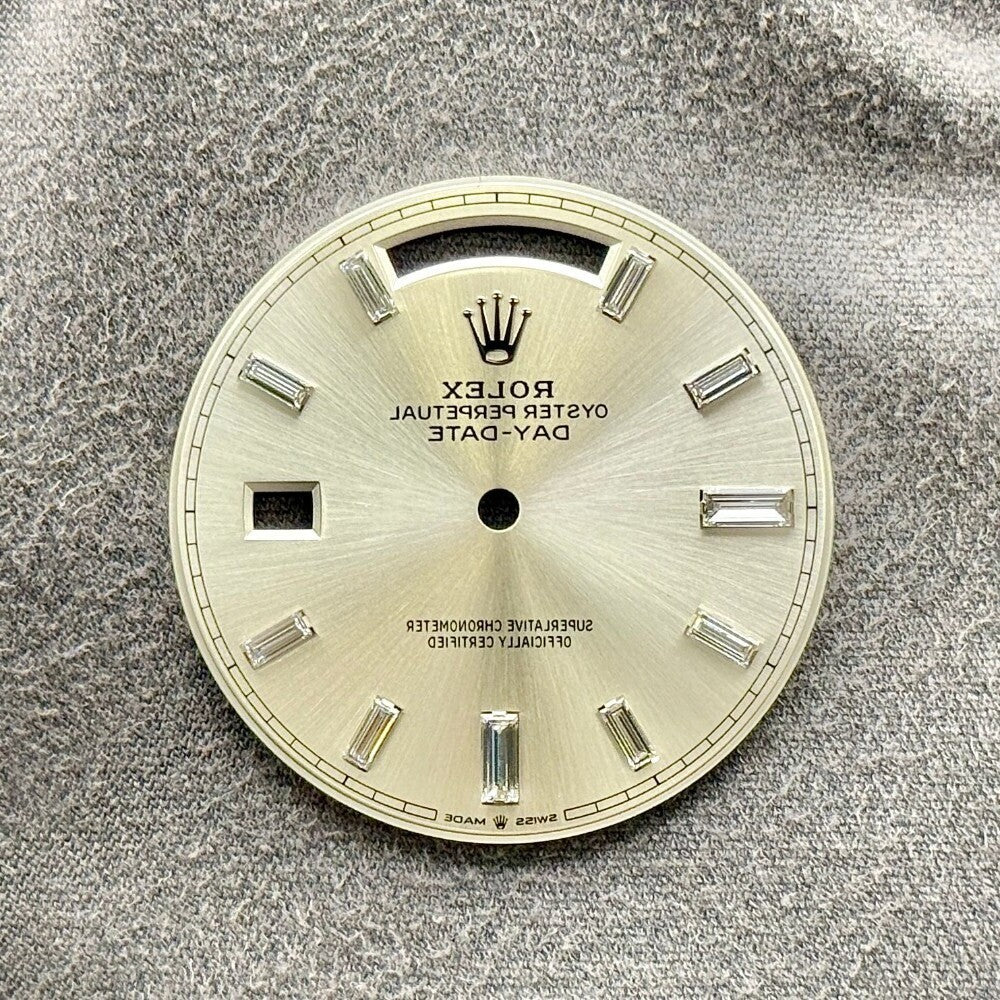 Rolex Day-Date 40Mm Silver Diamond Dial White Gold