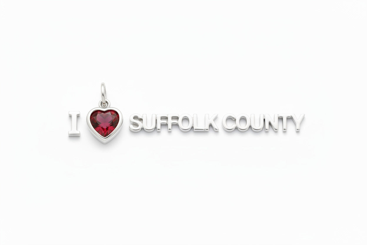"I Love Suffolk County" Pendant Necklace