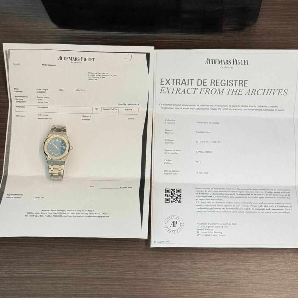 Audemars Piguet Royal Oak "Time Of The Trees Foundation" 15100St.oo.0789St.01 Stainless Steel