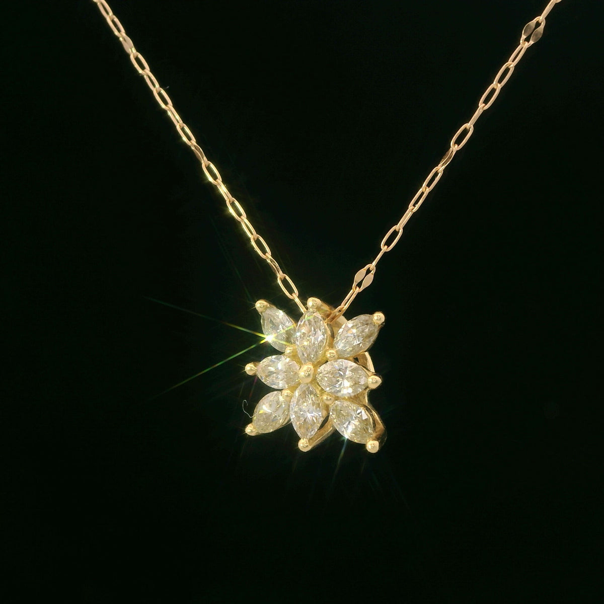 18K Rose Gold Diamond Pendant Necklace 0.46 ct Diamond