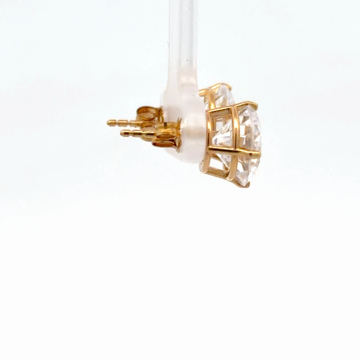 14K Yellow Gold 6.50ctw Round Brilliant Cut Diamond Simulant Stud Earrings