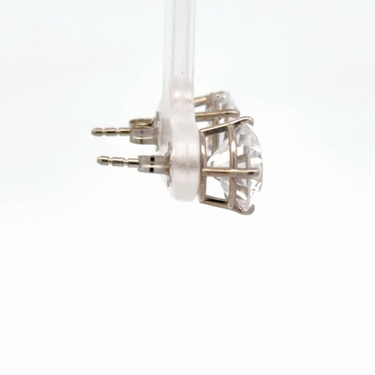 14K White Gold 5ctw Round Brilliant Cut Simulated Diamond Stud Earrings
