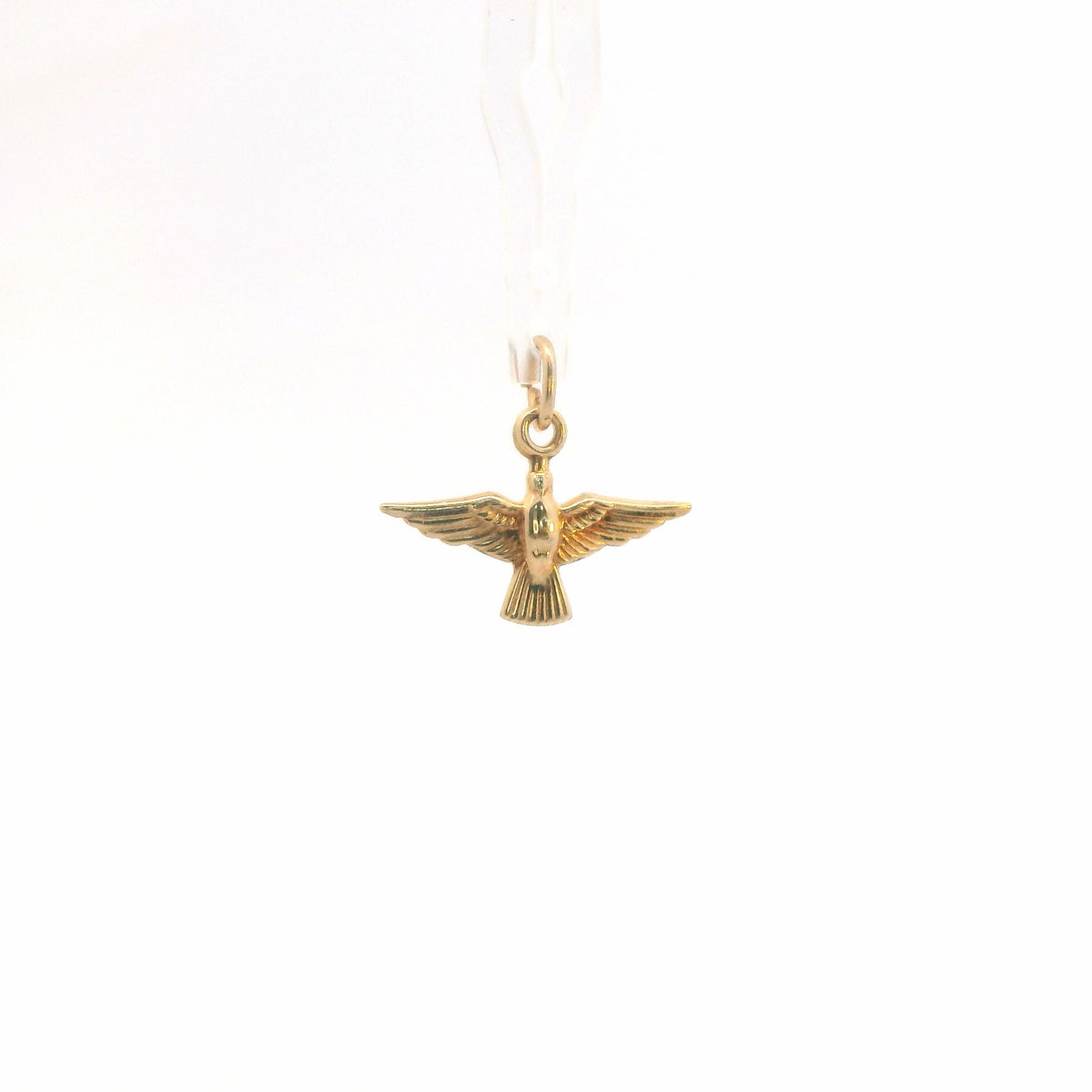 14K Yellow Gold Bird Charm / Pendant, Dainty Polished Figural Mini Design