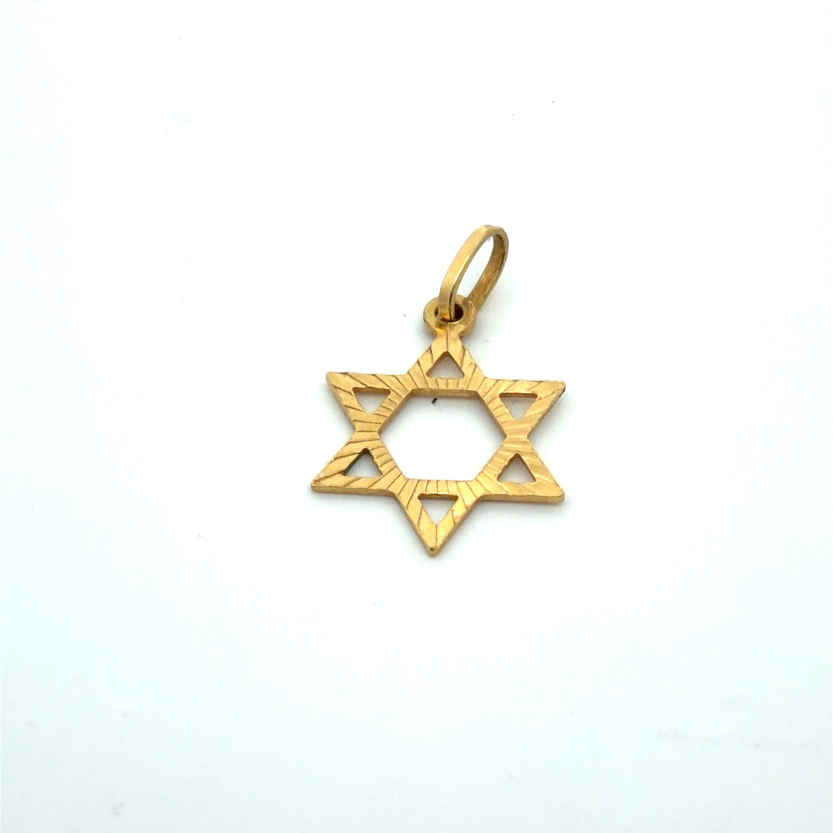 18K Yellow Gold Star Of David Pendant / Charm - Magen David Jewish