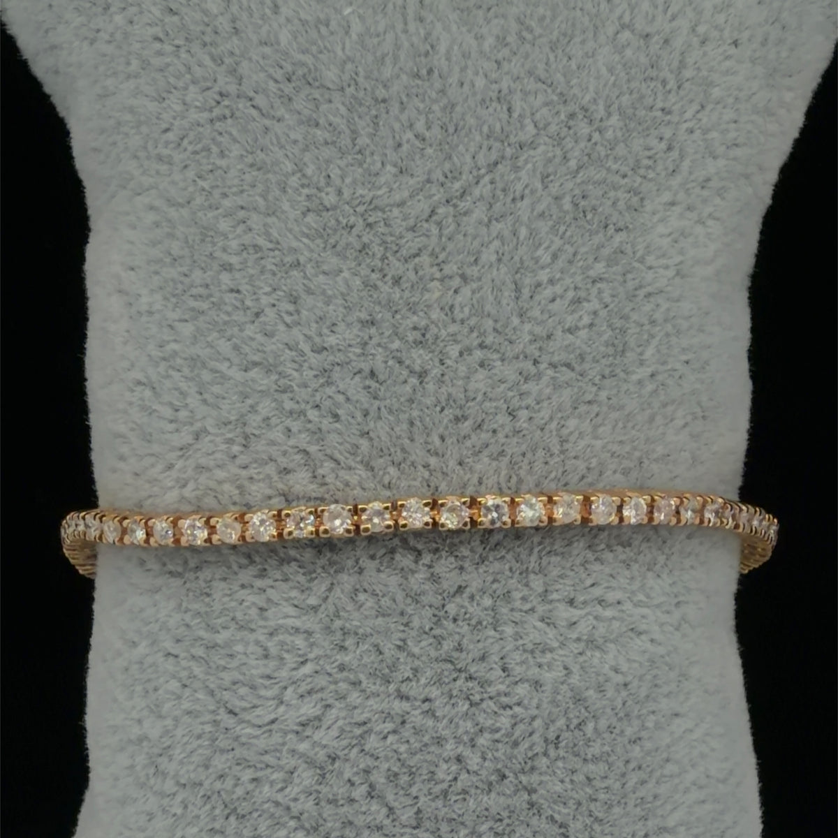 14K Rose Gold Diamond Tennis Bracelet 2.01 CTW, Round Prong-Set, 6.75 Inches