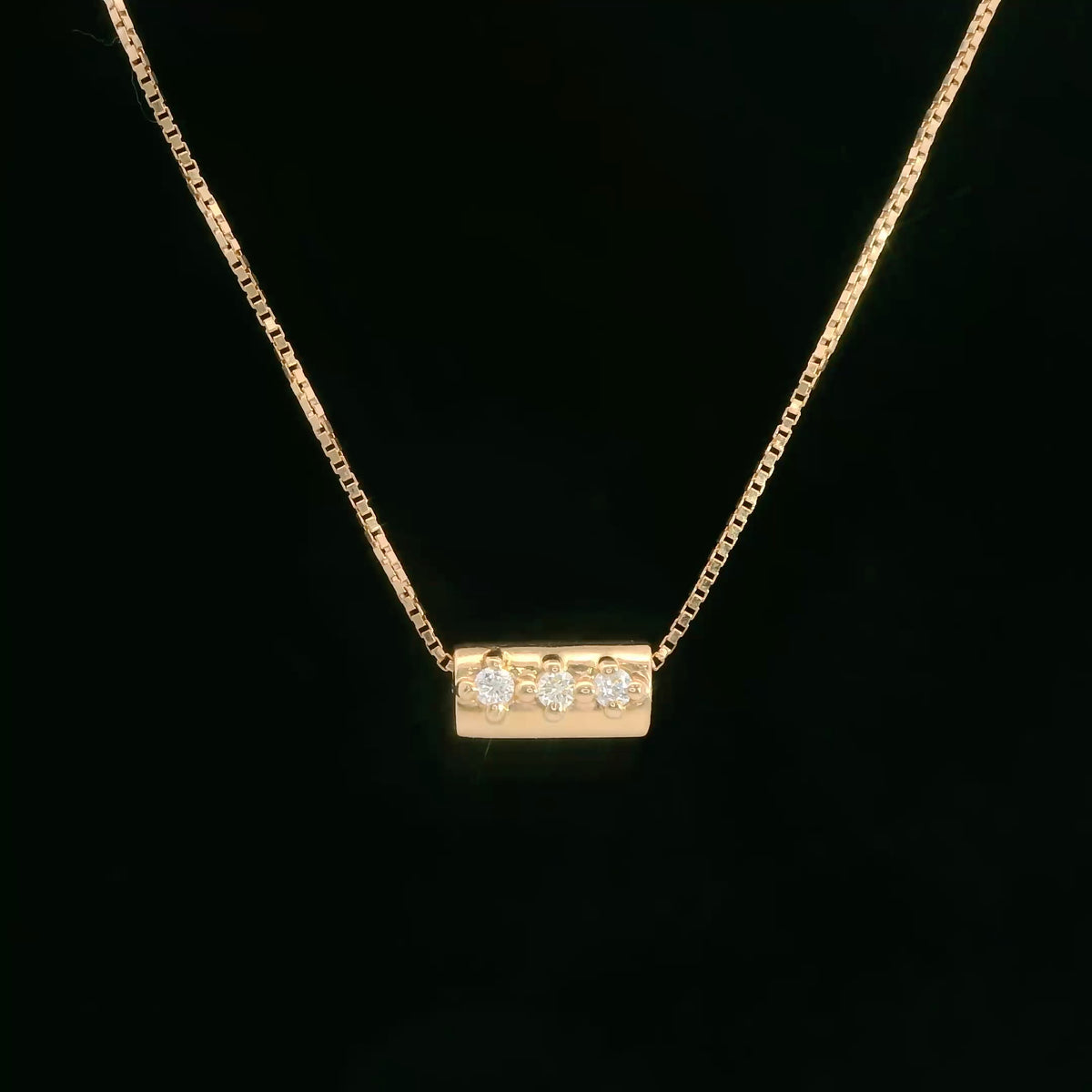 18K Rose Gold Lab Grown Diamond Solitaire Pendant Necklace 0.04 ct Lab Grown Diamond