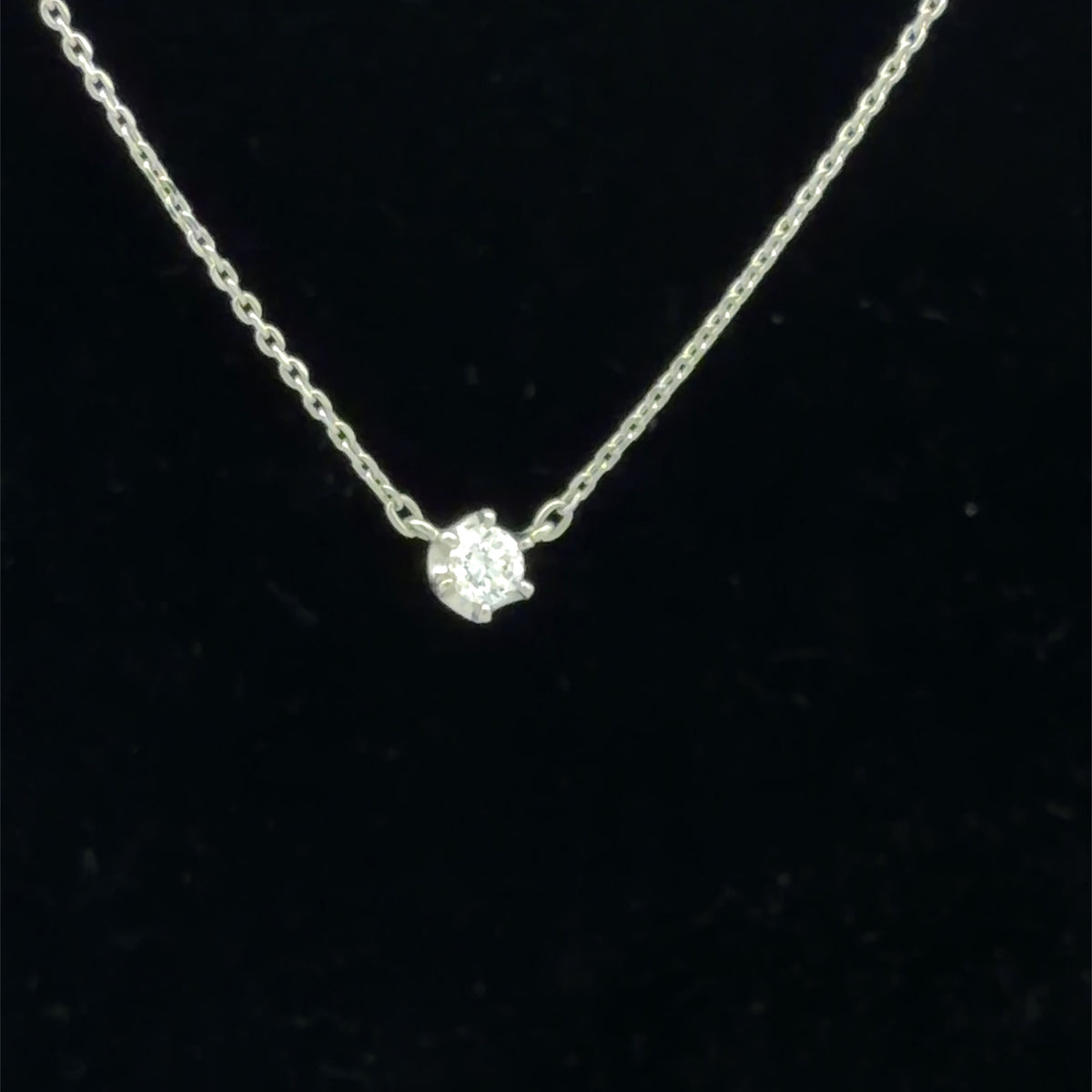 Platinum Diamond Pendant Necklace 0.11 CTW Dainty Minimalist Classic Mini