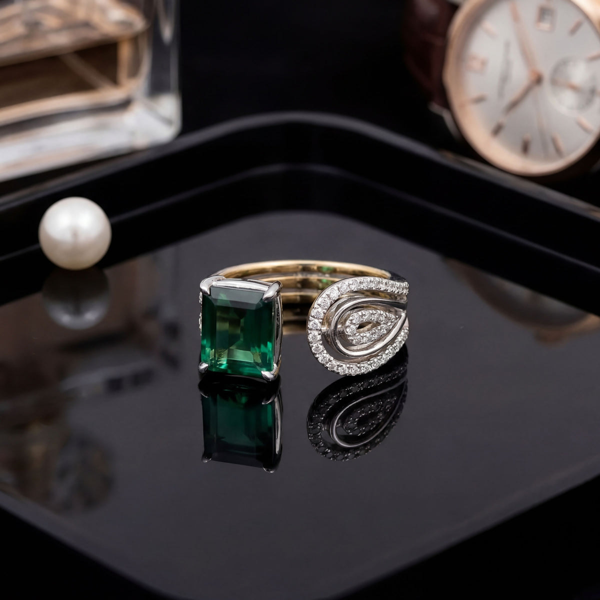 18K & Platinum 2.00ct Tourmaline and Diamond Ring