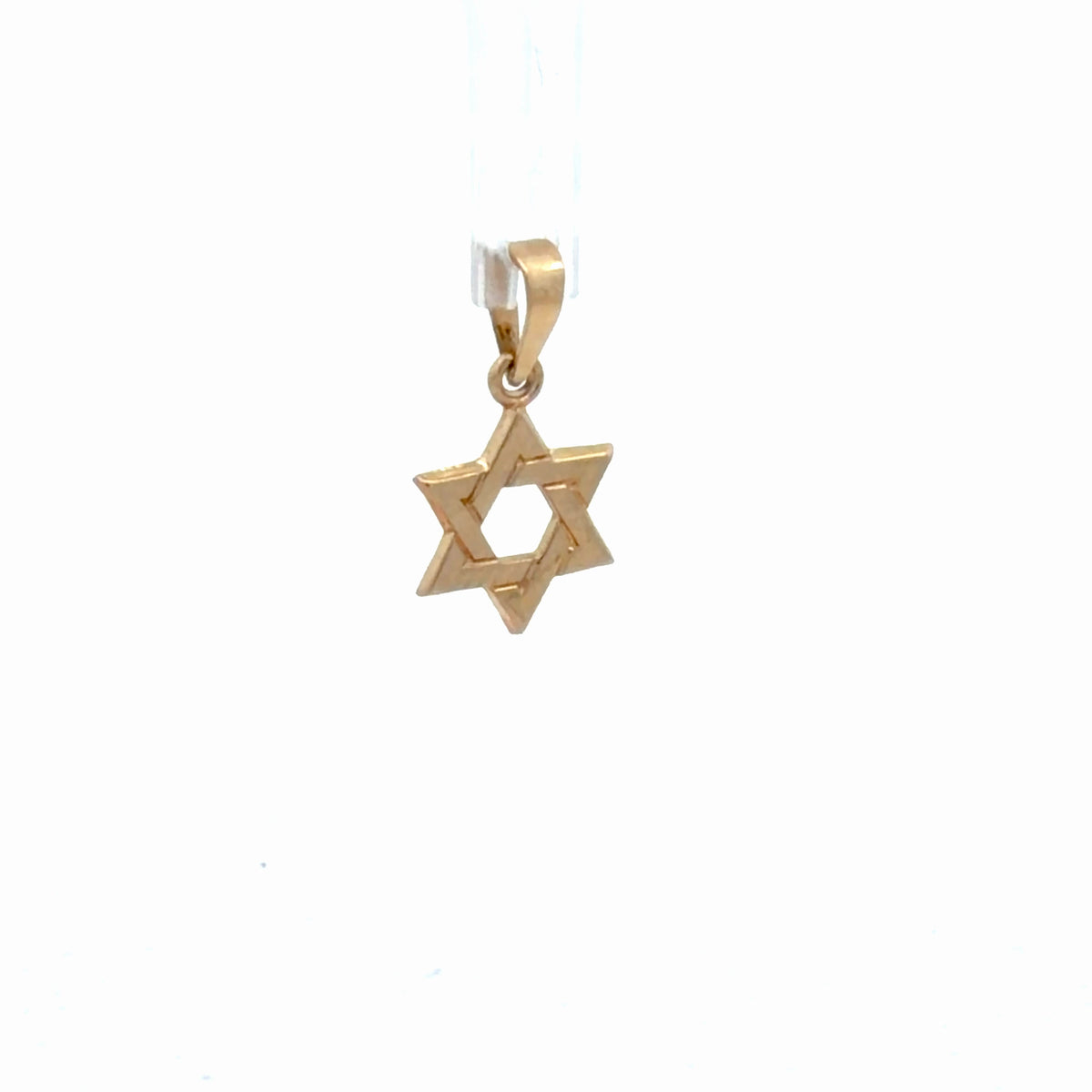 14K Yellow Gold Star Of David Pendant / Charm, Polished Dainty Judaica