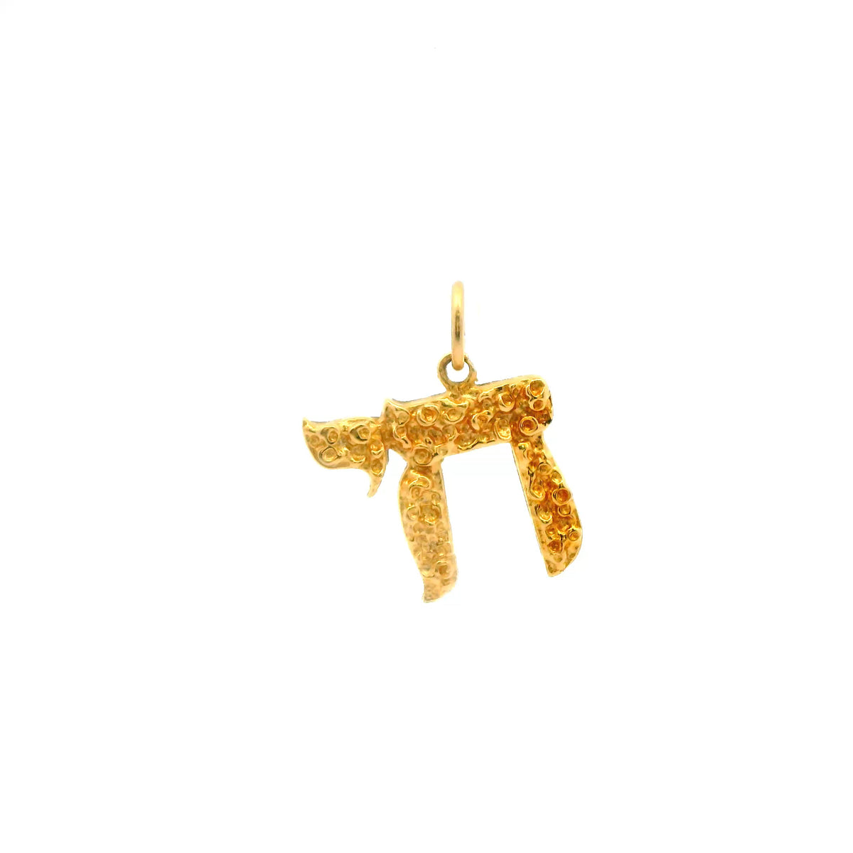 14K Yellow Gold Chai Pendant / Charm Dainty Hebrew Chai Symbol Polished
