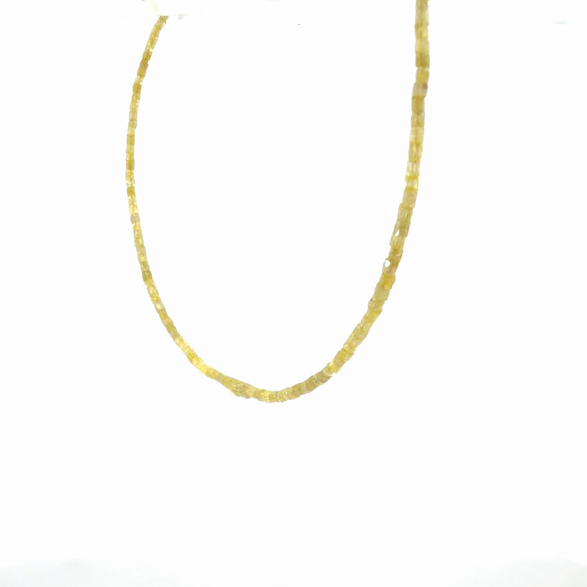14K Yellow Gold Natural Fancy Yellow Diamond Beaded Necklace
