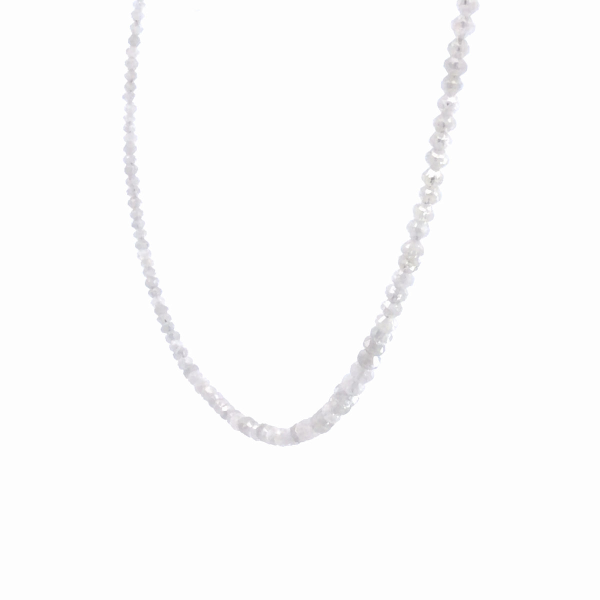 14K Yellow Gold 10.50ctw Natural Diamond Bead Necklace w/ Two Inch Extension Chain