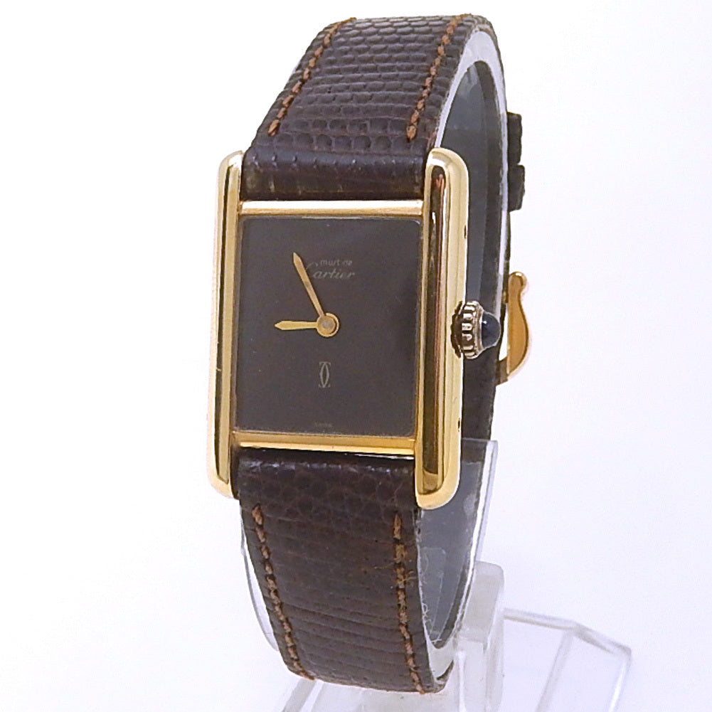 Cartier Tank Must Argent LEATHER