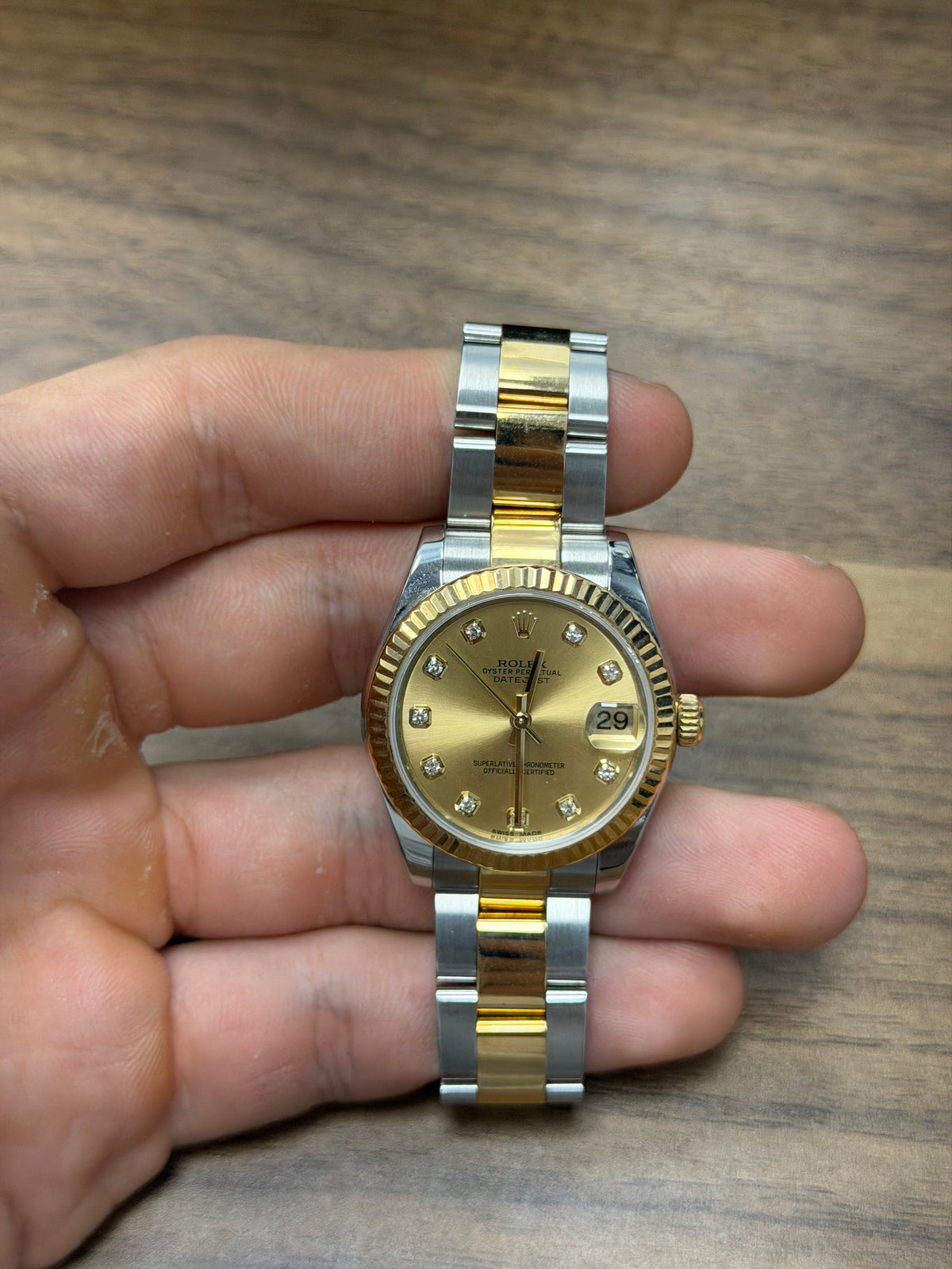 Rolex Datejust 31 Stainless Steel & Yellow Gold Watch