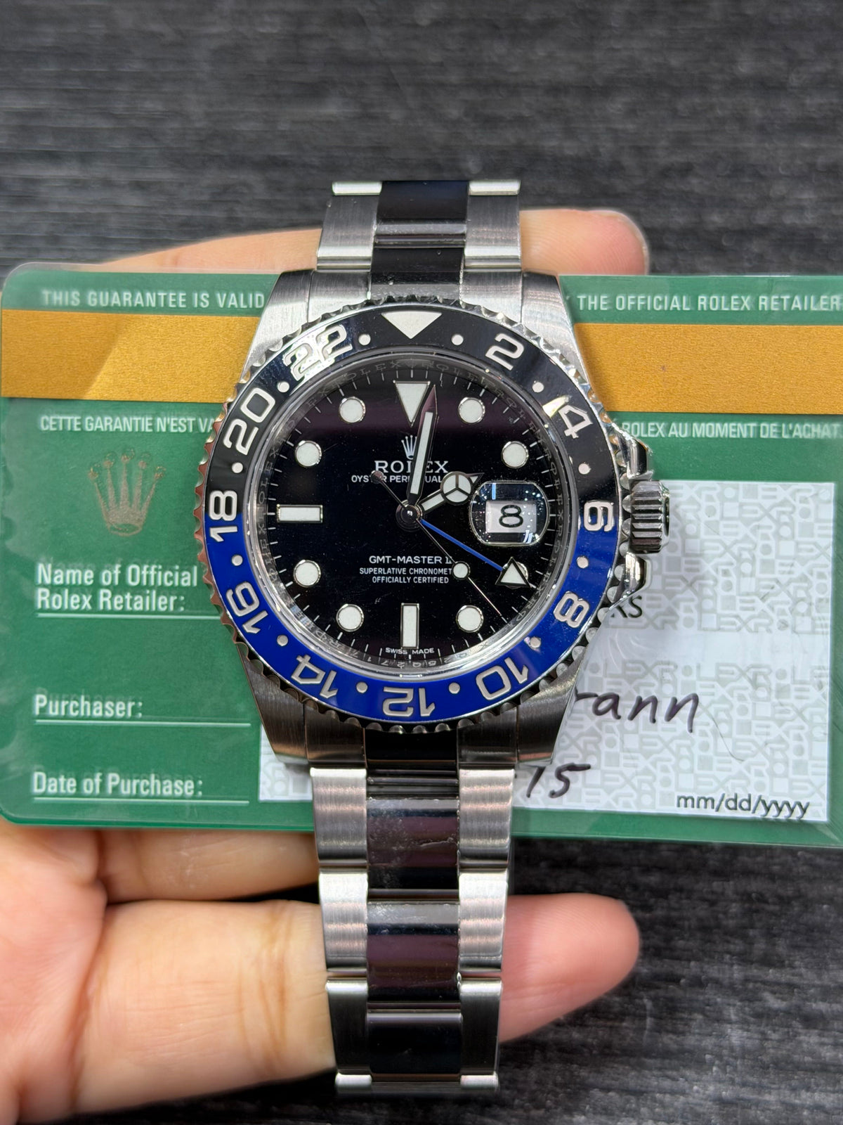 Rolex Gmt-Master Ii 'Batman' Stainless Steel Watch