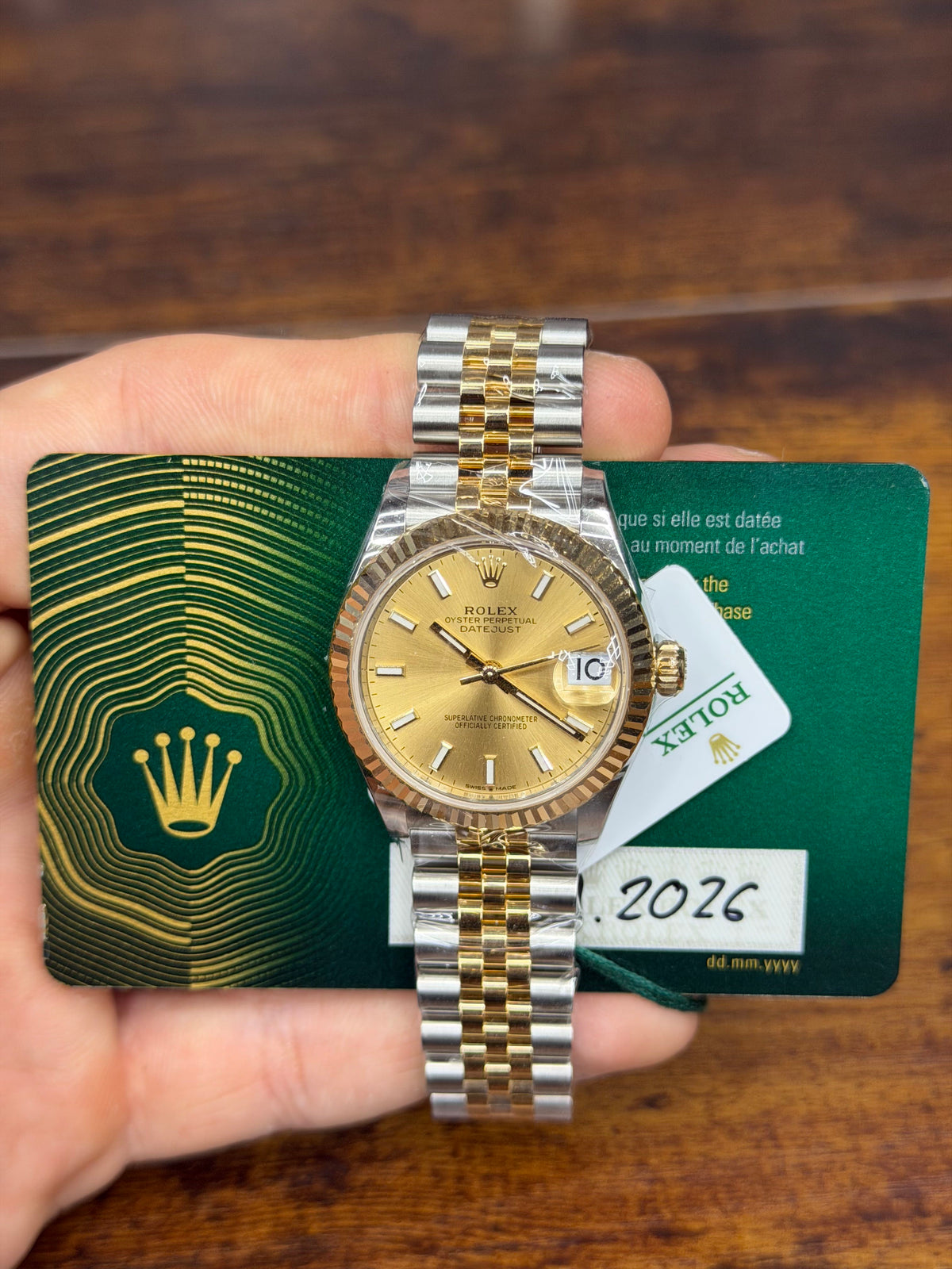 Rolex Datejust 31 Stainless Steel & Yellow Gold Watch