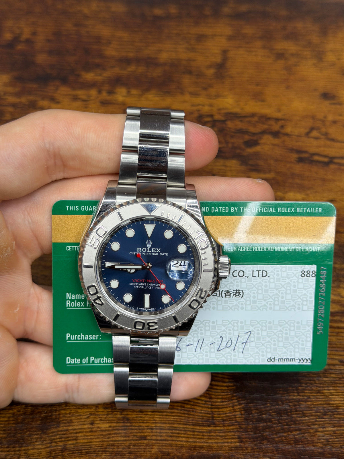 Rolex Yacht Master Stainless Steel & Platinum Watch