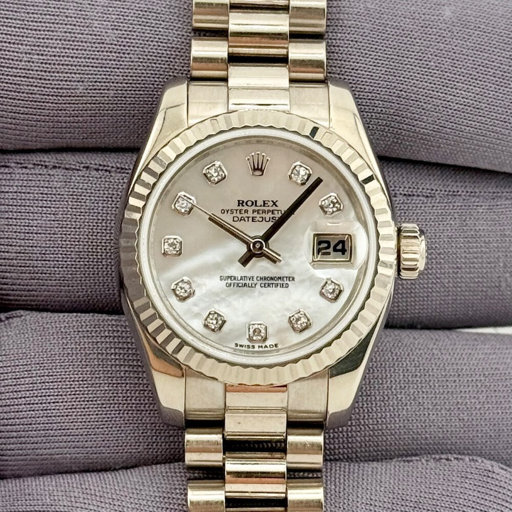 Rolex Datejust Lady 26Mm 179179 White Gold