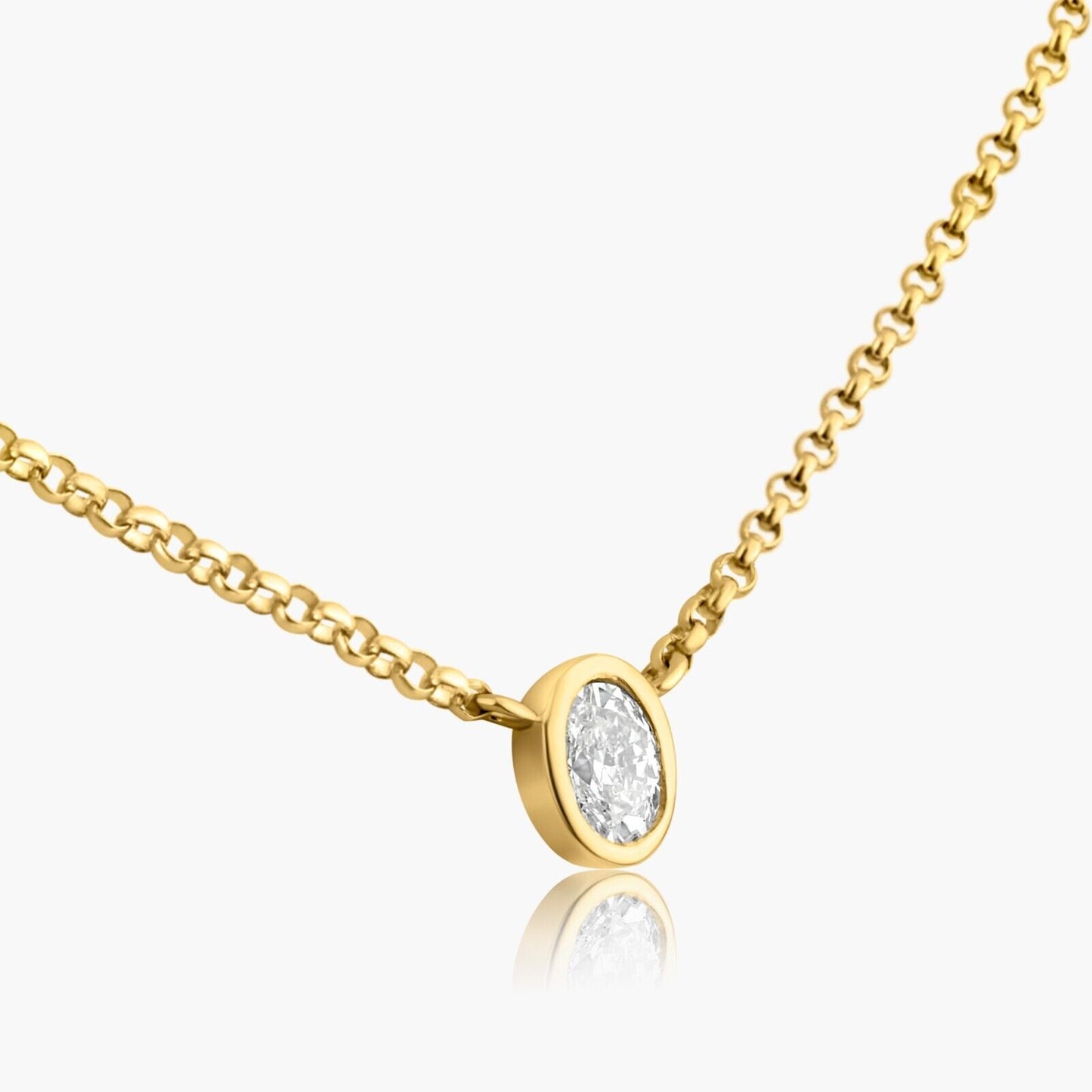 Gold Diamond Bezel Pendant - FREE WORLD-WIDE SHIPPING - WE ARE A JEWELRY STORE