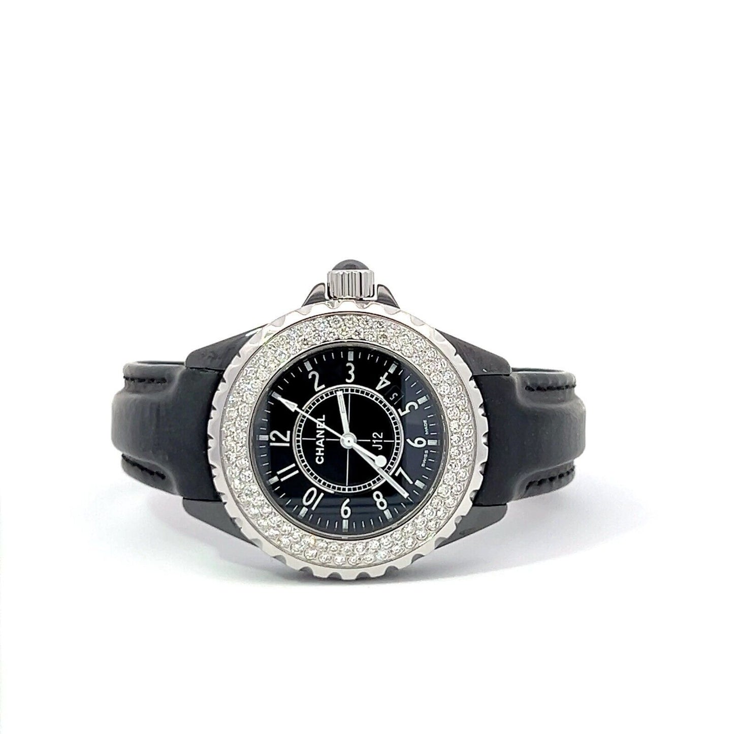 Womens Chanel J12 Ceramic Diamond Watch