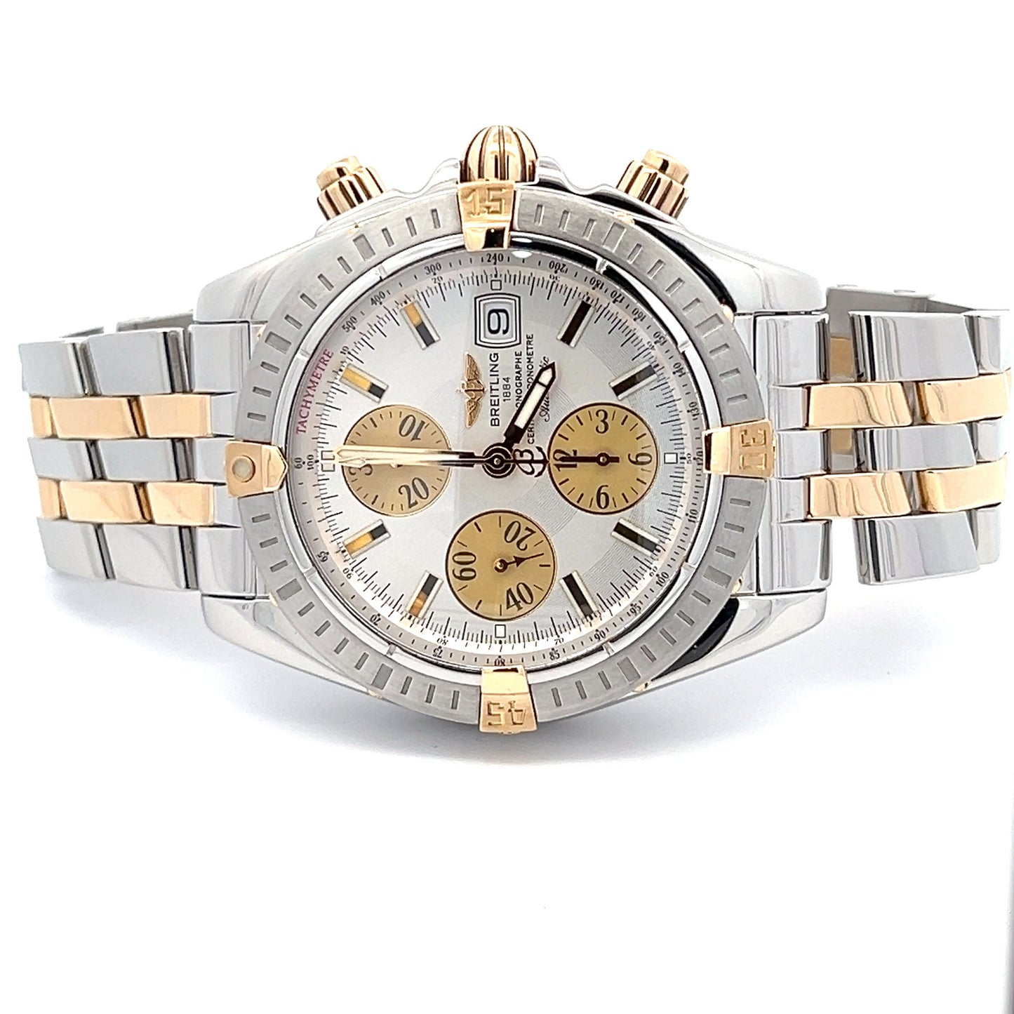 Mens Breitling Chronomat Evolution 18K Gold Watch