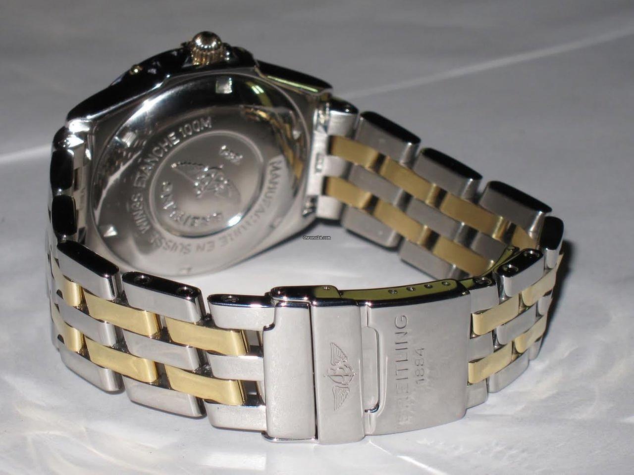 Breitling Automatic Men's Watch Steel Case With Gold/Steel Strap Authentic Luxury Timepiece