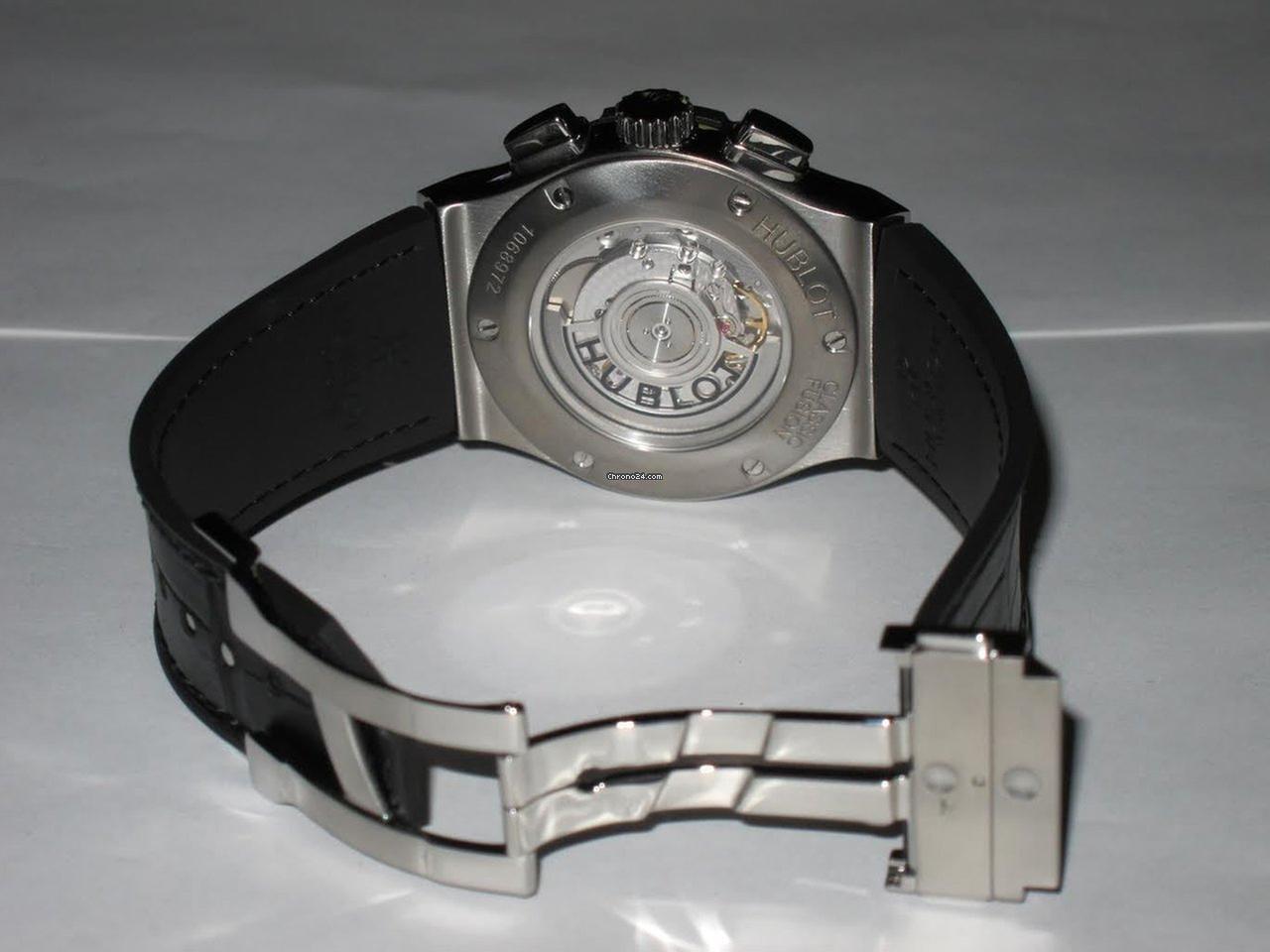 Hublot Classic Fusion Chronograph Automatic Men's Watch Steel Case With Leather Strap Authentic Luxury Timepiece