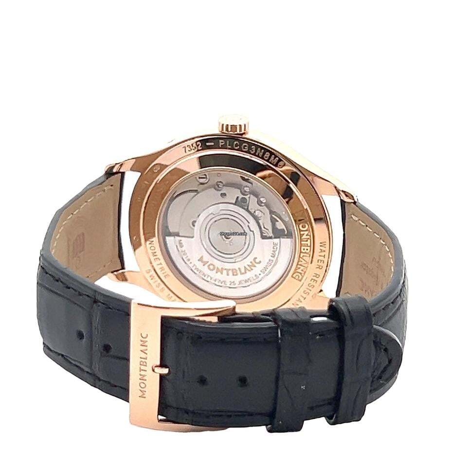 Montblanc Heritage Chronométrie Automatic Men's Watch Rose Gold Case With Leather Strap Authentic Luxury Timepiece