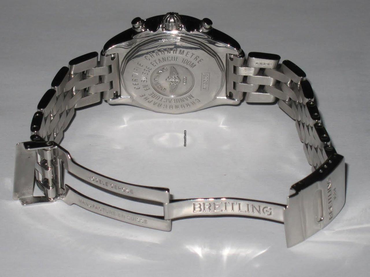 Breitling Chrono Cockpit Automatic Men's Watch With Steel Case and Strap Authentic Luxury Timepiece