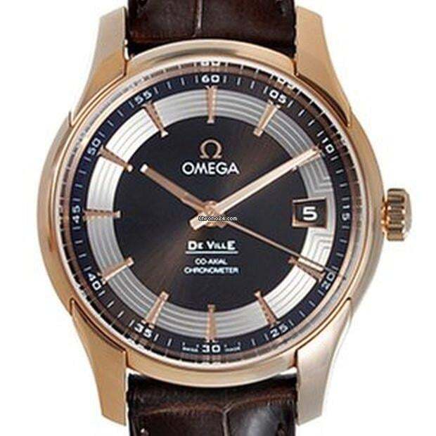 Omega De Ville Hour Vision Automatic Men's Watch Rose Gold Case With Leather Strap Authentic Luxury Timepiece