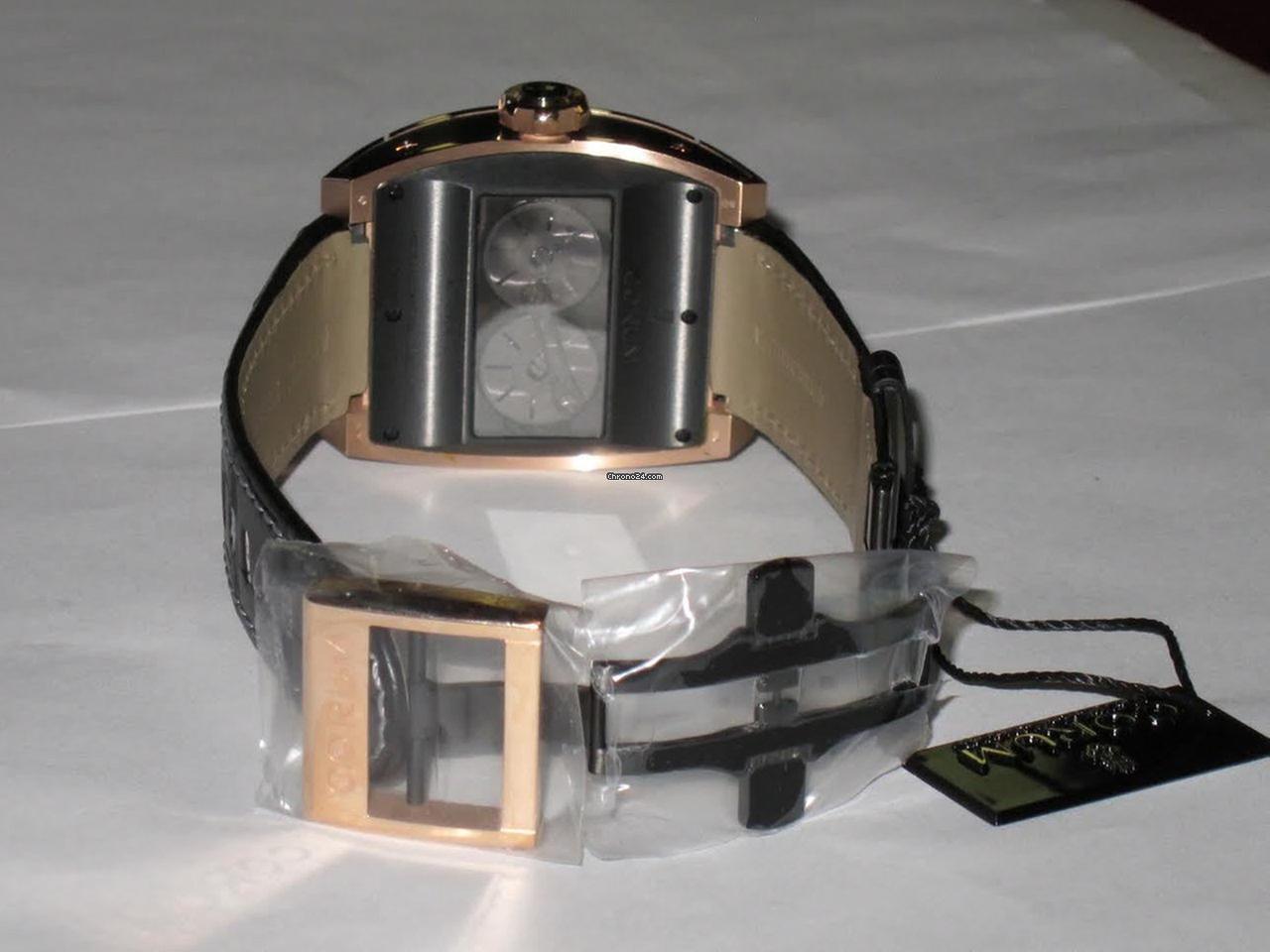 Corum Ti-Bridge Automatic Men's Watch Rose Gold Case With Leather Strap Authentic Luxury Timepiece