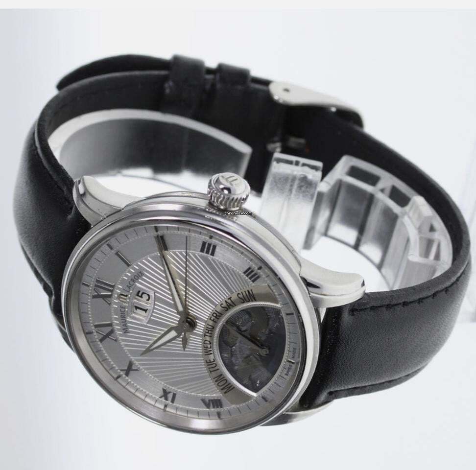 Maurice Lacroix Masterpiece Automatic Men's Watch Steel Case With Leather Strap Authentic Luxury Timepiece