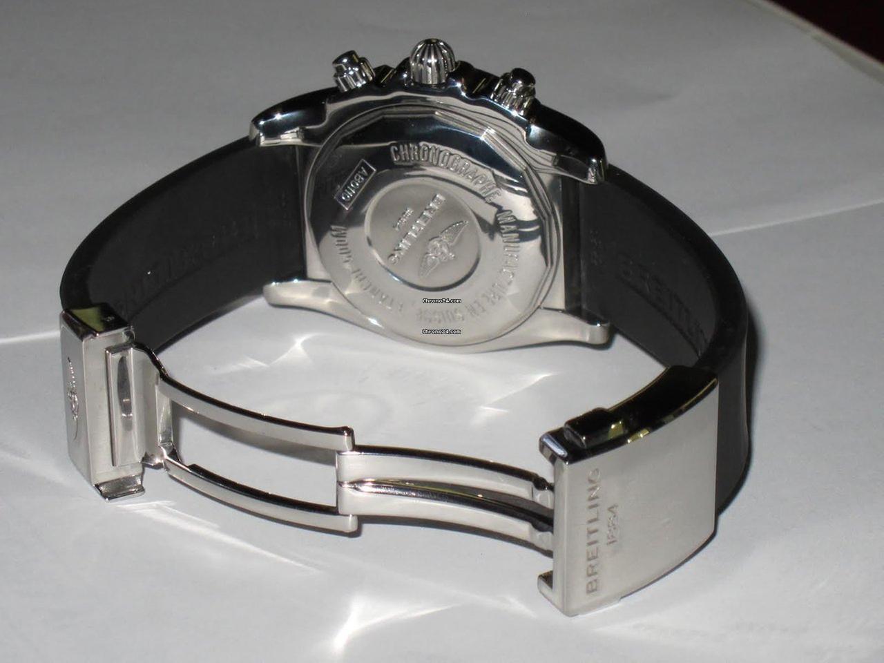 Breitling Chronomat Automatic Men's Watch Steel Case With Rubber Strap Authentic Luxury Timepiece