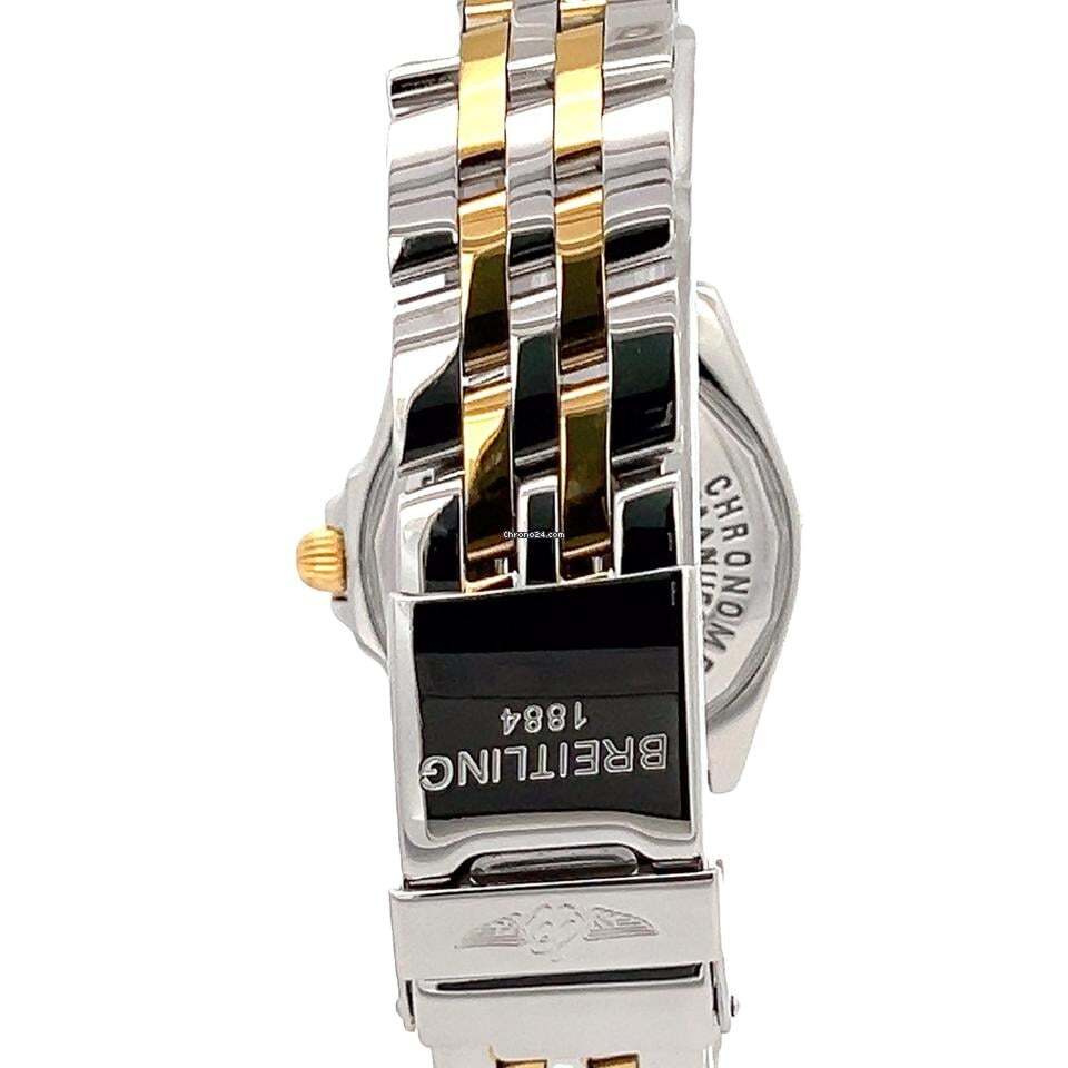 Breitling Quartz Men's Watch Steel Case With Gold/Steel Strap Authentic Luxury Timepiece