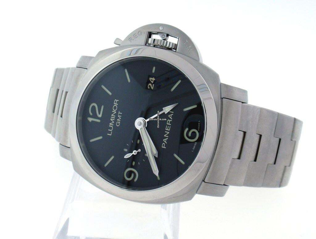 Panerai Luminor 1950 3 Days GMT Automatic Automatic Men's Watch With Steel Case and Strap Authentic Luxury Timepiece