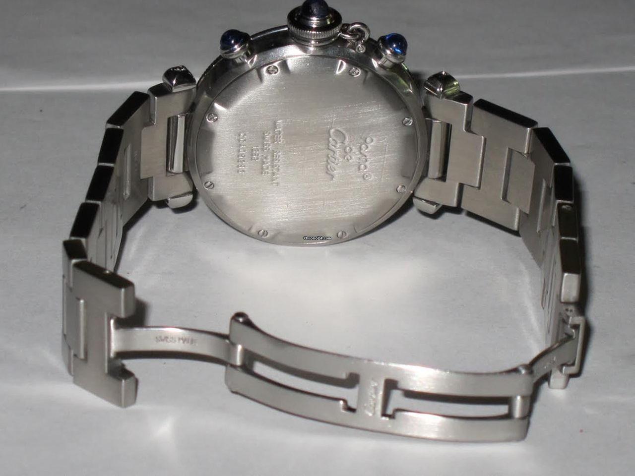 Cartier Pasha Quartz Men's Watch With Steel Case and Strap Authentic Luxury Timepiece