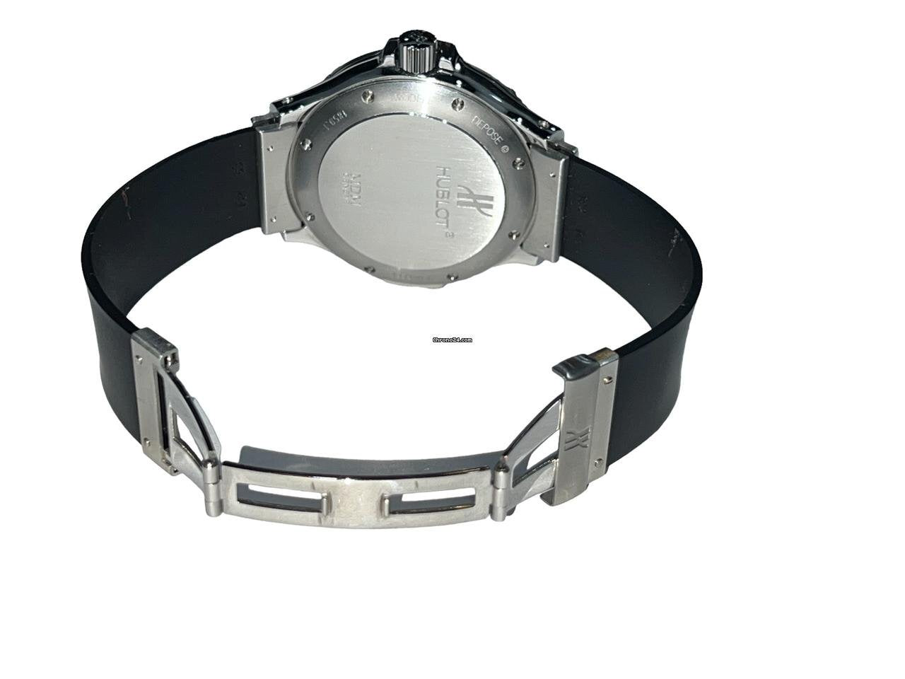 Hublot Automatic Men's Watch Steel Case With Rubber Strap Authentic Luxury Timepiece