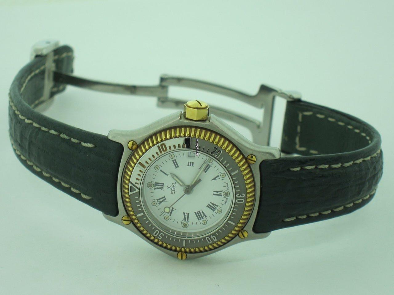 Ebel Discovery Quartz Women's Watch Gold/Steel Case With Leather Strap Authentic Luxury Timepiece