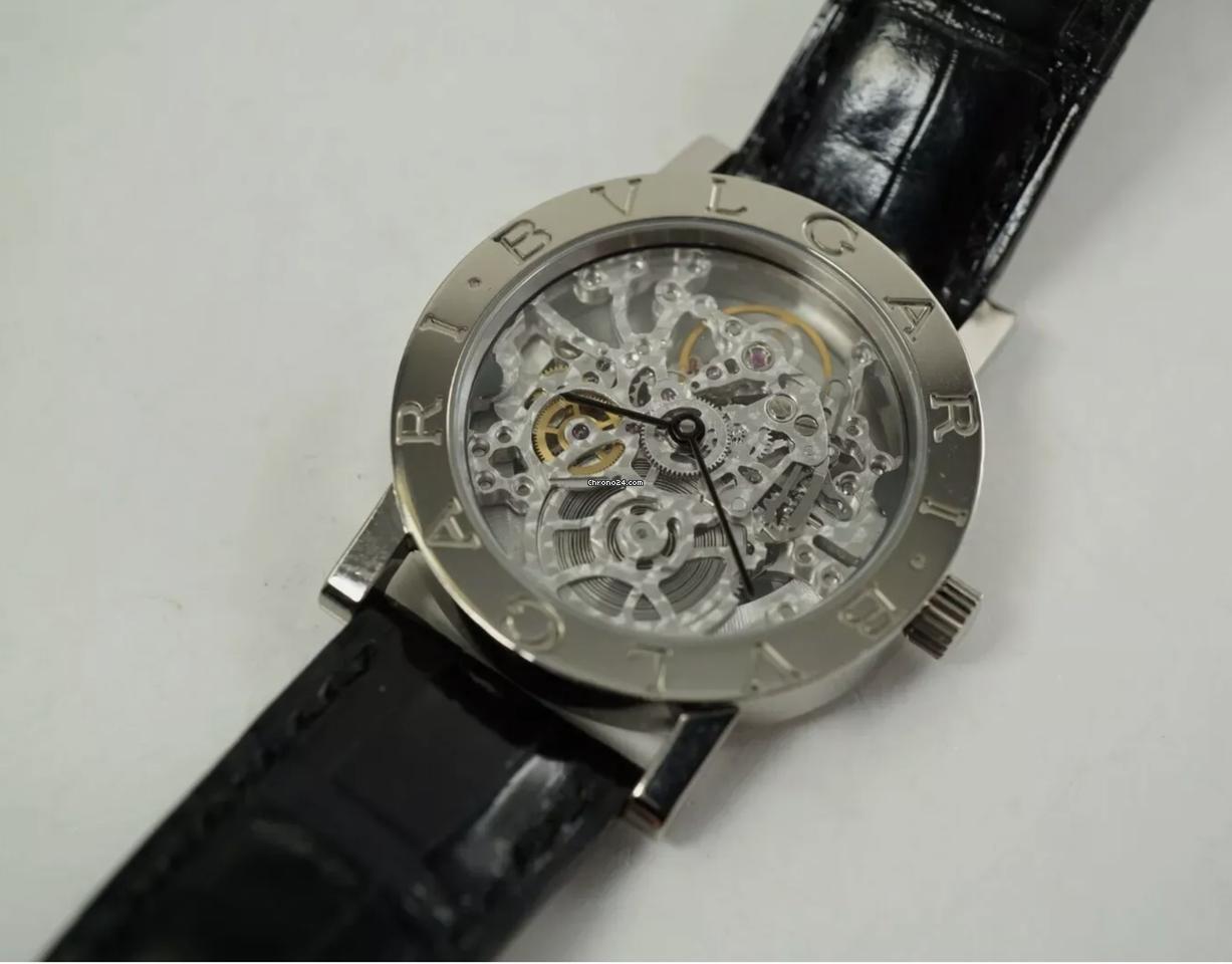 Bulgari Bulgari Automatic Women's Watch White Gold Case With Leather Strap Authentic Luxury Timepiece