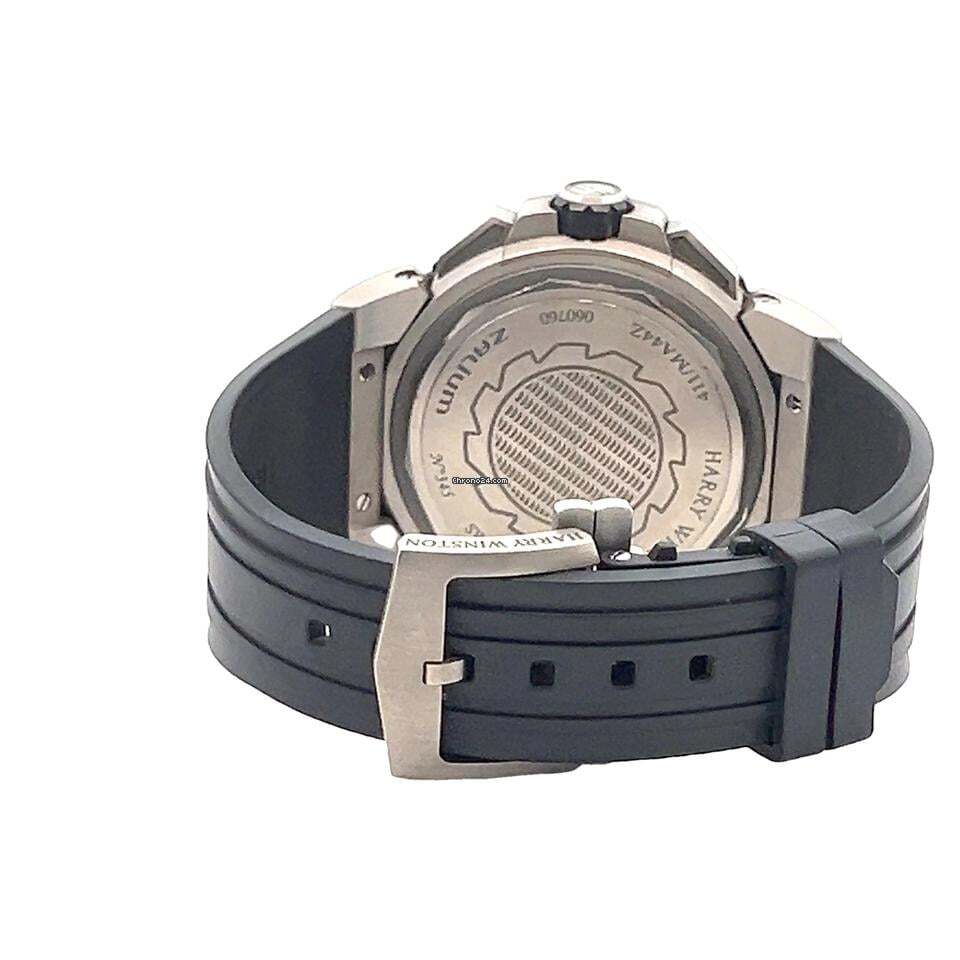 Harry Winston Ocean Automatic Men's Watch Case With Rubber Strap Authentic Luxury Timepiece