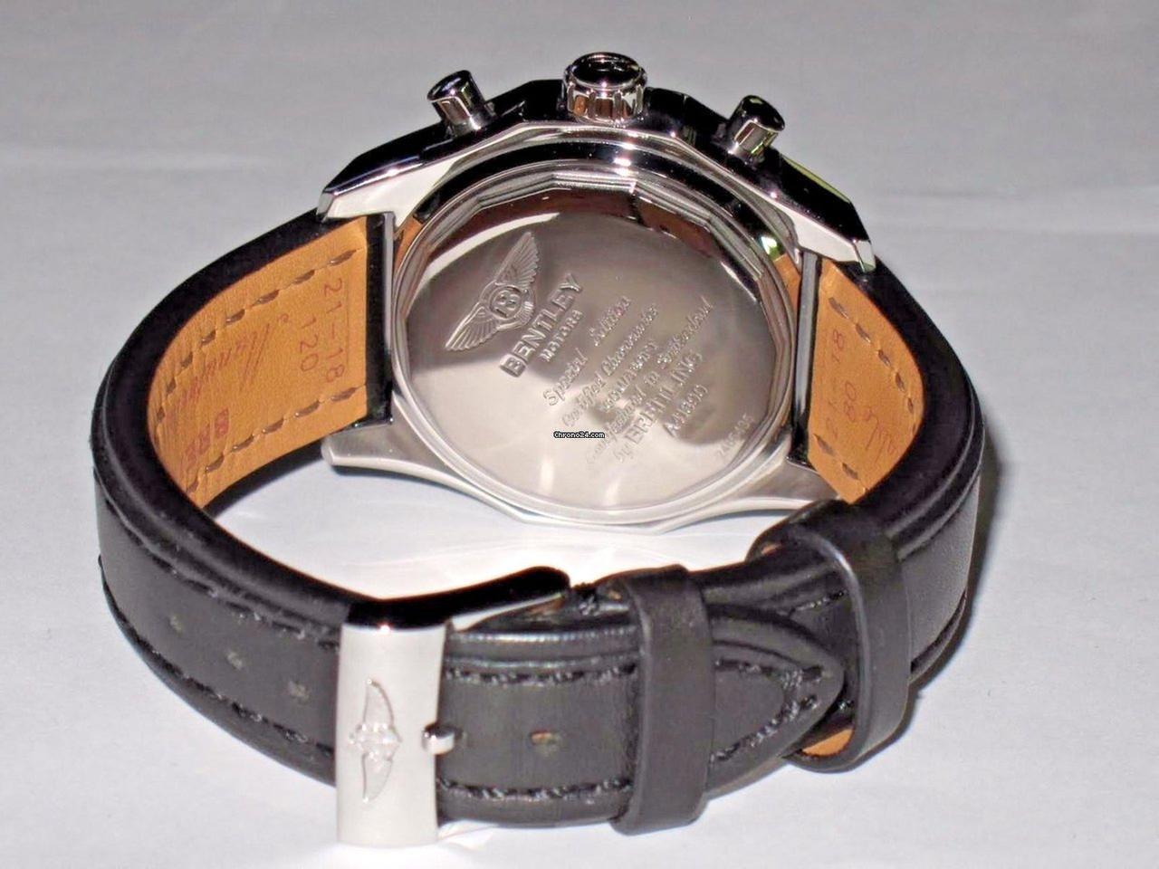 Breitling Bentley Barnato Automatic Men's Watch Steel Case With Leather Strap Authentic Luxury Timepiece