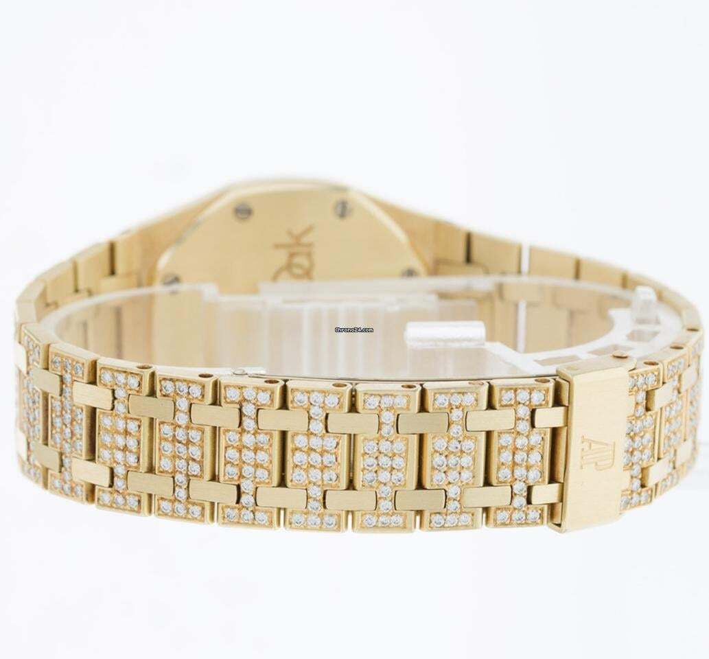 Audemars Piguet Royal Oak Quartz Men's Watch With Yellow Gold Case and Strap Authentic Luxury Timepiece