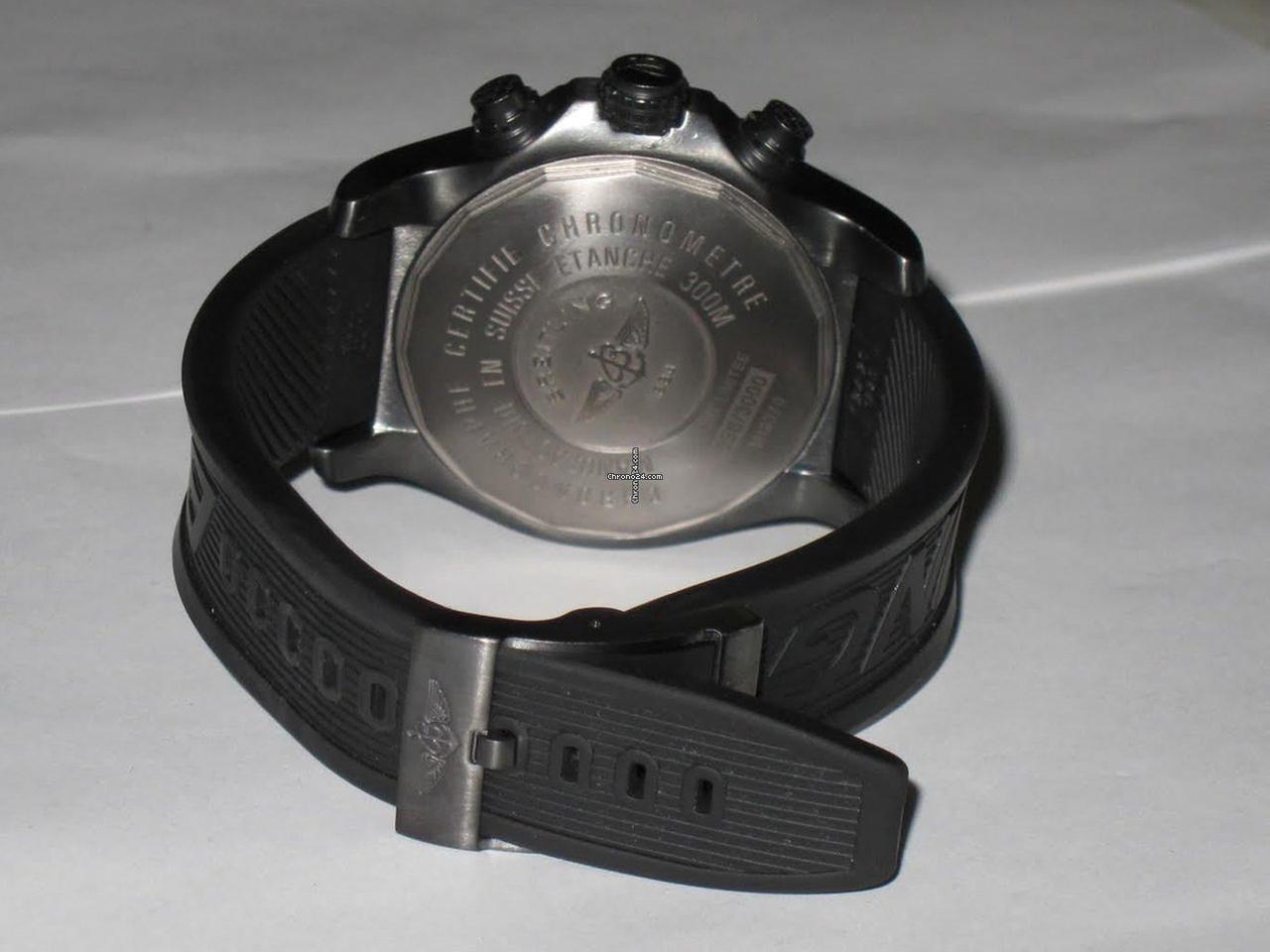 Breitling Super Avenger Automatic Men's Watch Steel Case With Rubber Strap Authentic Luxury Timepiece