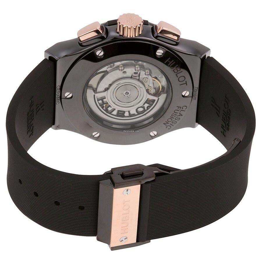 Hublot Classic Fusion Chronograph Automatic Men's Watch Ceramic Case With Rubber Strap Authentic Luxury Timepiece
