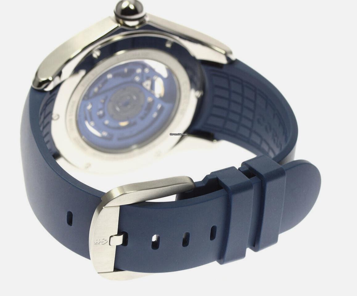 Corum Bubble Automatic Men's Watch Steel Case With Rubber Strap Authentic Luxury Timepiece