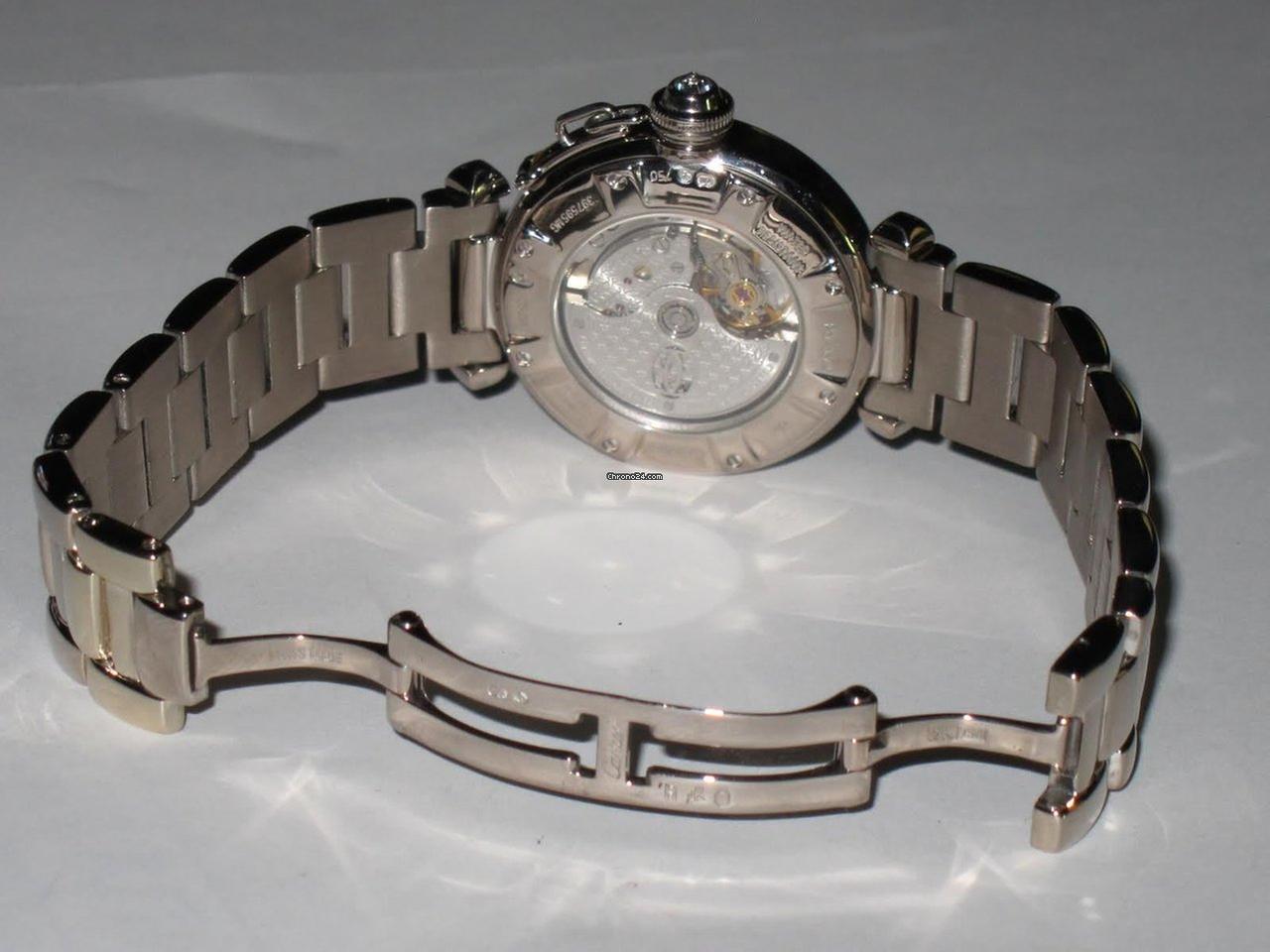 Cartier Pasha Automatic Women's Watch With White Gold Case and Strap Authentic Luxury Timepiece