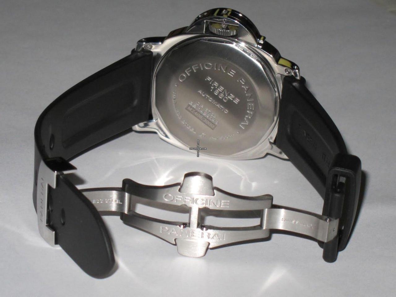 Panerai Luminor Power Reserve Automatic Men's Watch Steel Case With Rubber Strap Authentic Luxury Timepiece