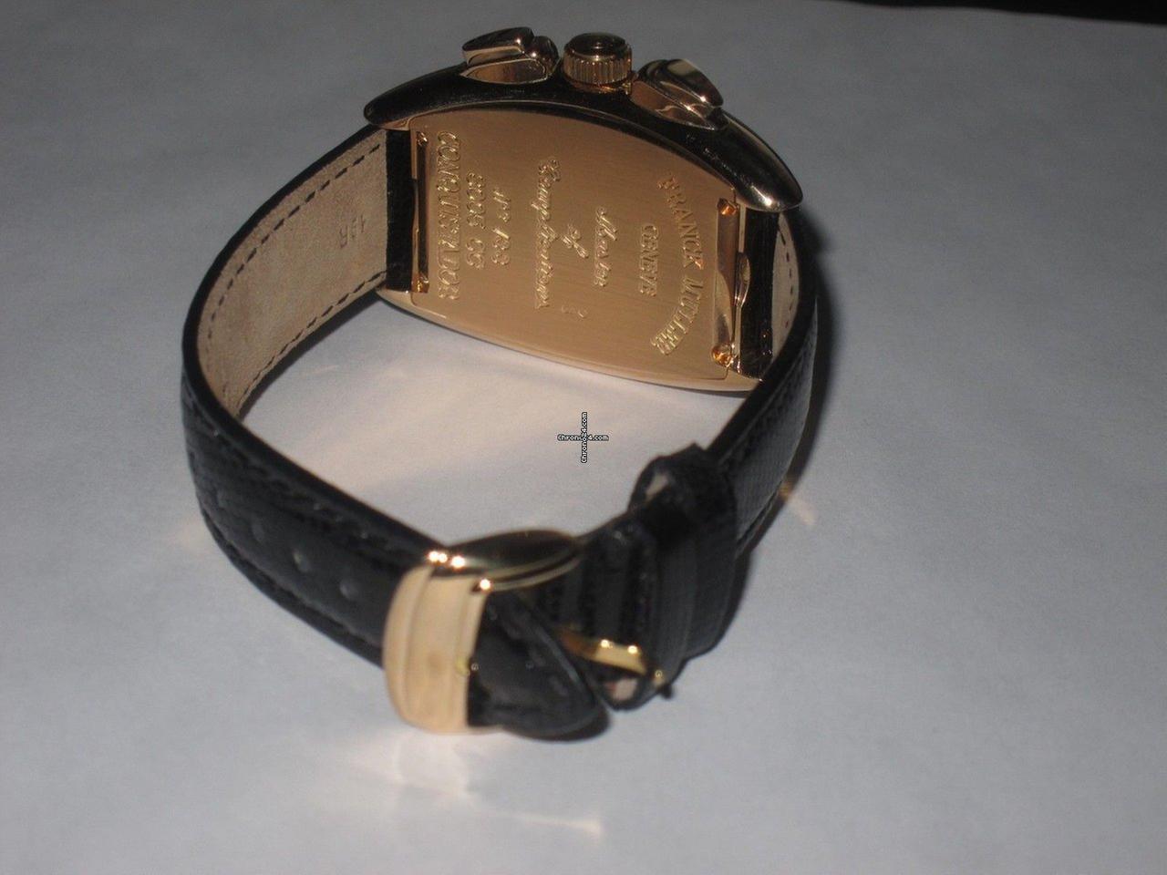 Franck Muller Conquistador Automatic Men's Watch Rose Gold Case With Leather Strap Authentic Luxury Timepiece