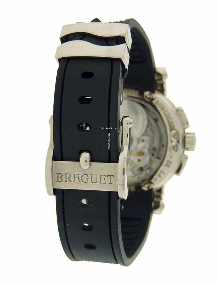 Breguet Marine Automatic Men's Watch White Gold Case With Rubber Strap Authentic Luxury Timepiece